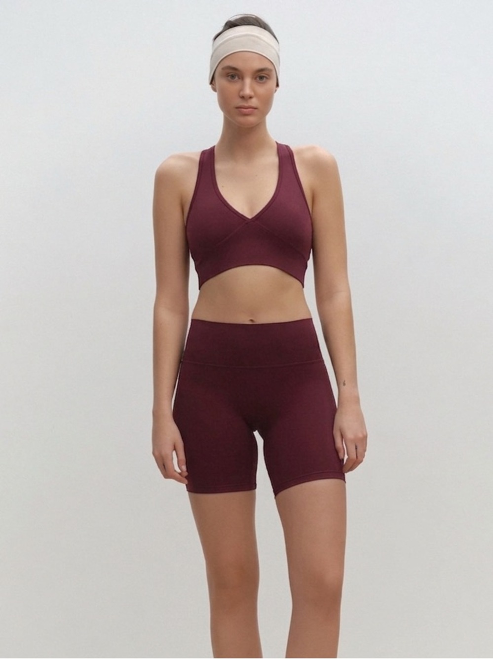 NORBA Burgundy Wine Red Cross Back Sports Bra